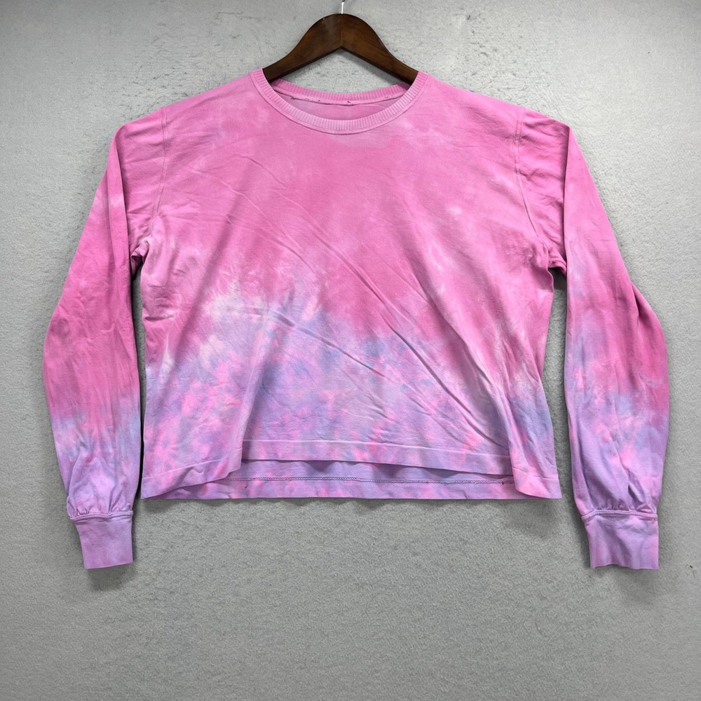 Spiritual Gangster Sweatshirt Womens XS/S Pink Tie Dye Lightweight Pullover Yoga